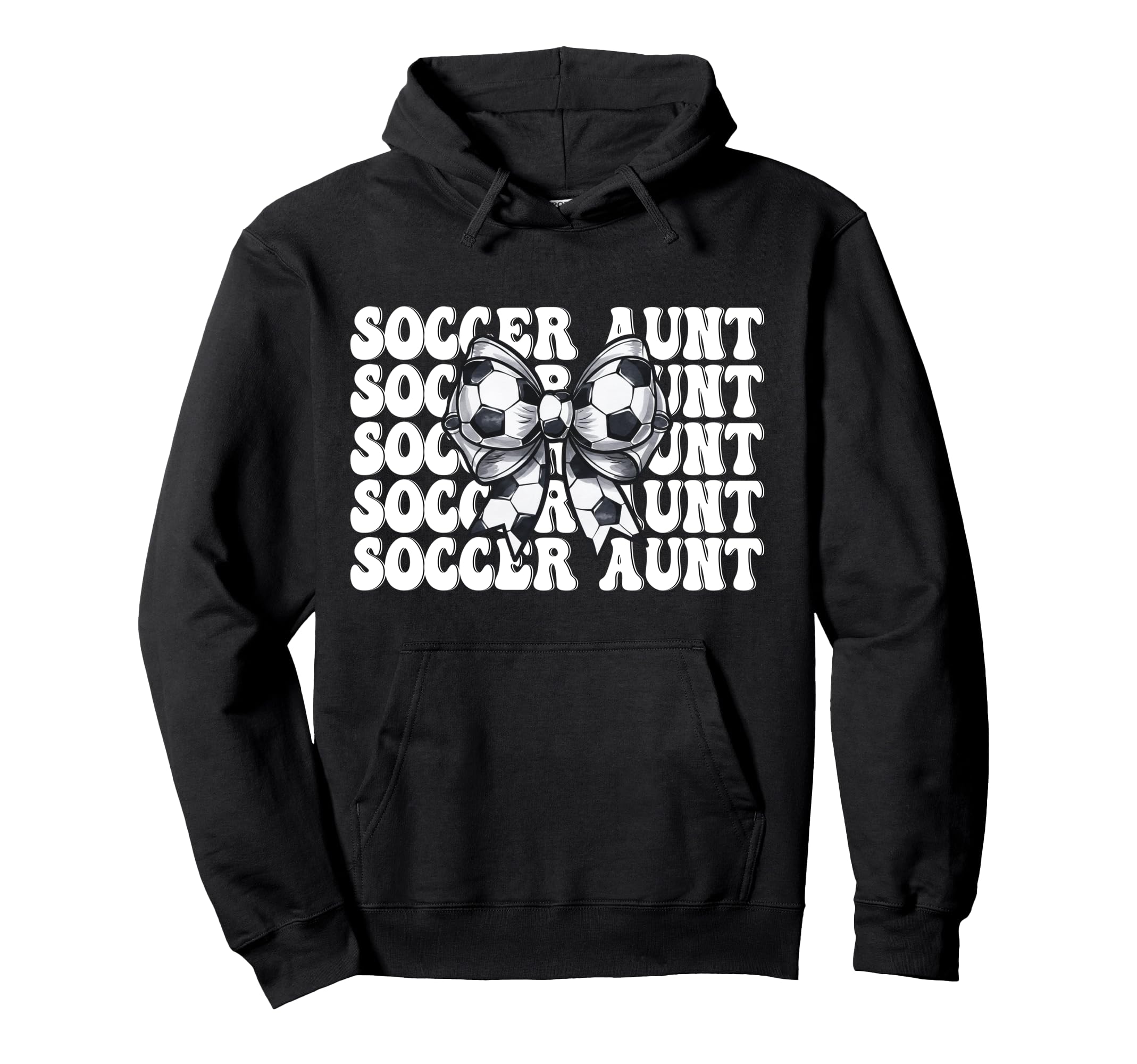 Soccer Aunt Soccer Auntie Coquette Bow Hoodie - Trendy Graphic Men Women - T-Shirt, Sweatshirt, Hoodie