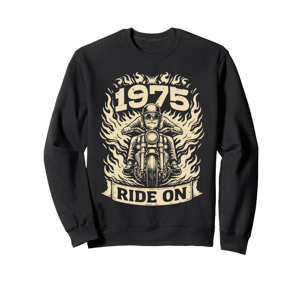 Biker 1975 Ride Birthday Sweatshirt - Custom Art Print for Adults - T-Shirt, Sweatshirt, Hoodie