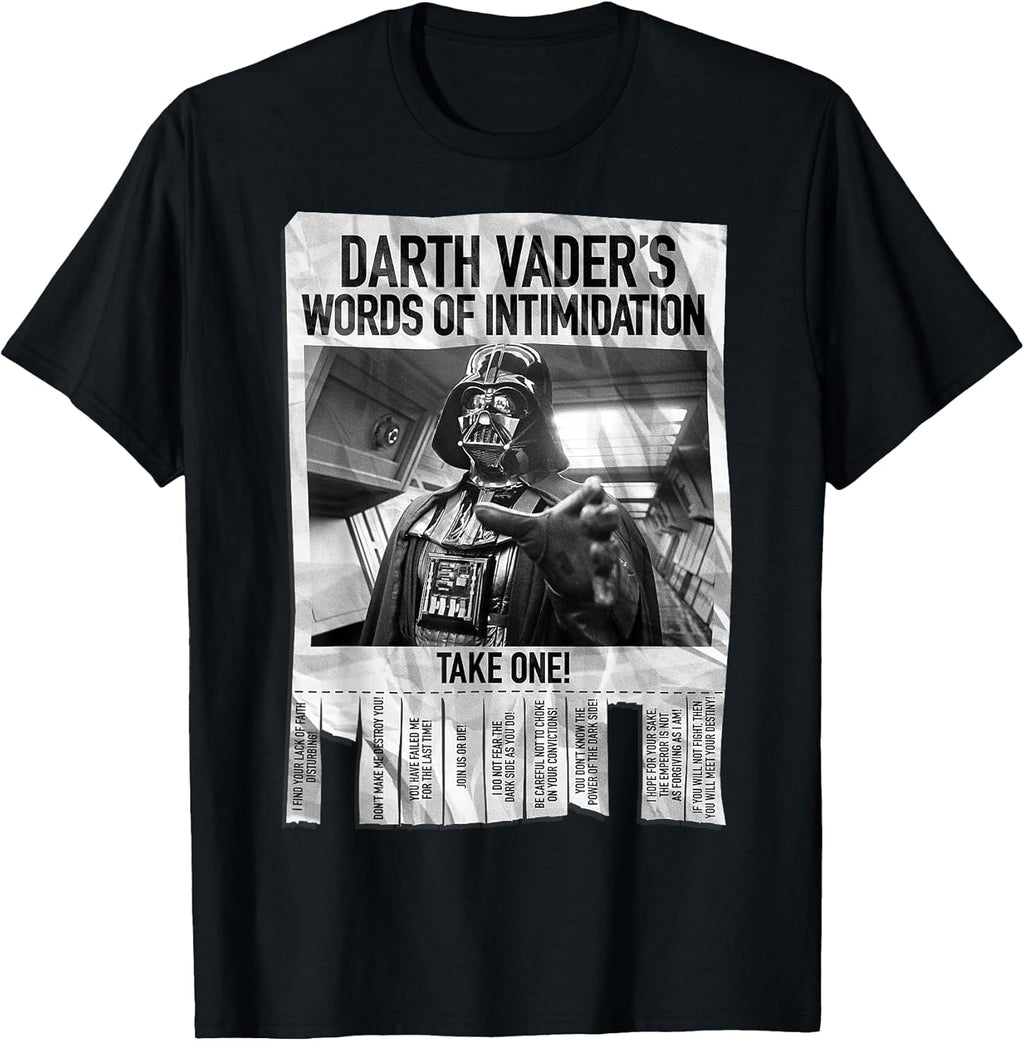 Darth Vader's Words Of Intimidation Poster - Adult & Kids T-Shirts, Sweatshirts & Hoodies apparel design preview 1
