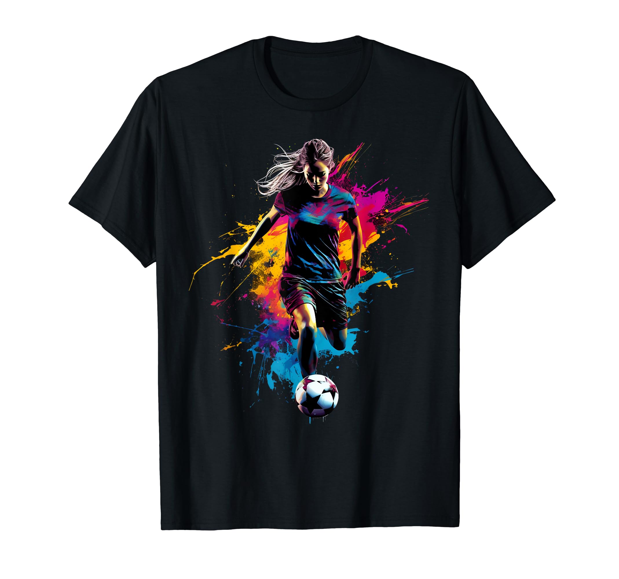 Colorful Soccer Player Womens Soccer T-Shirt - Aesthetic Graphic Unisex - T-Shirt, Sweatshirt, Hoodie