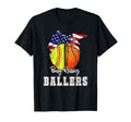 Busy Raising Ballers Softball Basketball T-Shirt - Graphic Print Unisex - T-Shirt, Sweatshirt, Hoodie