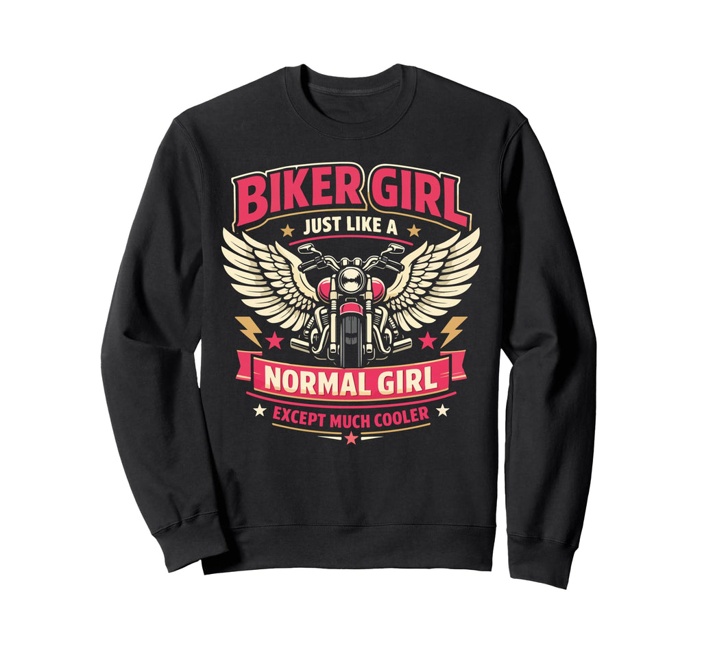 Motorcycle Biker Female Biker Sweatshirt - Unique Graphic Unisex - T-Shirt, Sweatshirt, Hoodie
