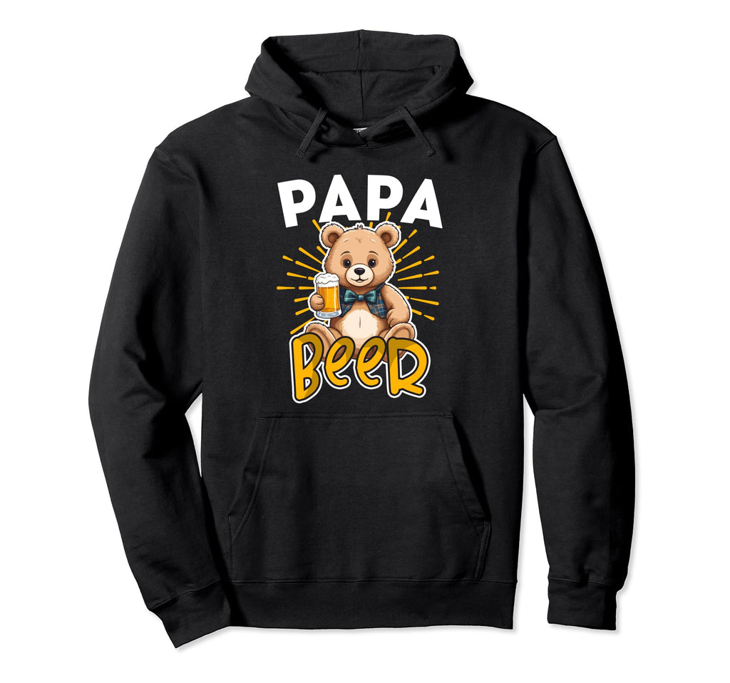 Papa Beer Bear Drinking Beer Happy Hoodie - Streetwear Style Unisex - T-Shirt, Sweatshirt, Hoodie