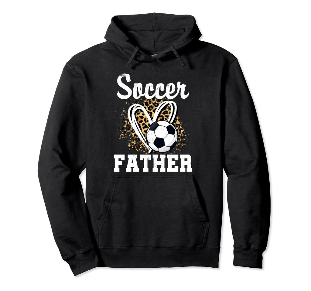 Soccer Father Leopard Heart Hoodie - Casual Everyday Wear Men Women - T-Shirt, Sweatshirt, Hoodie
