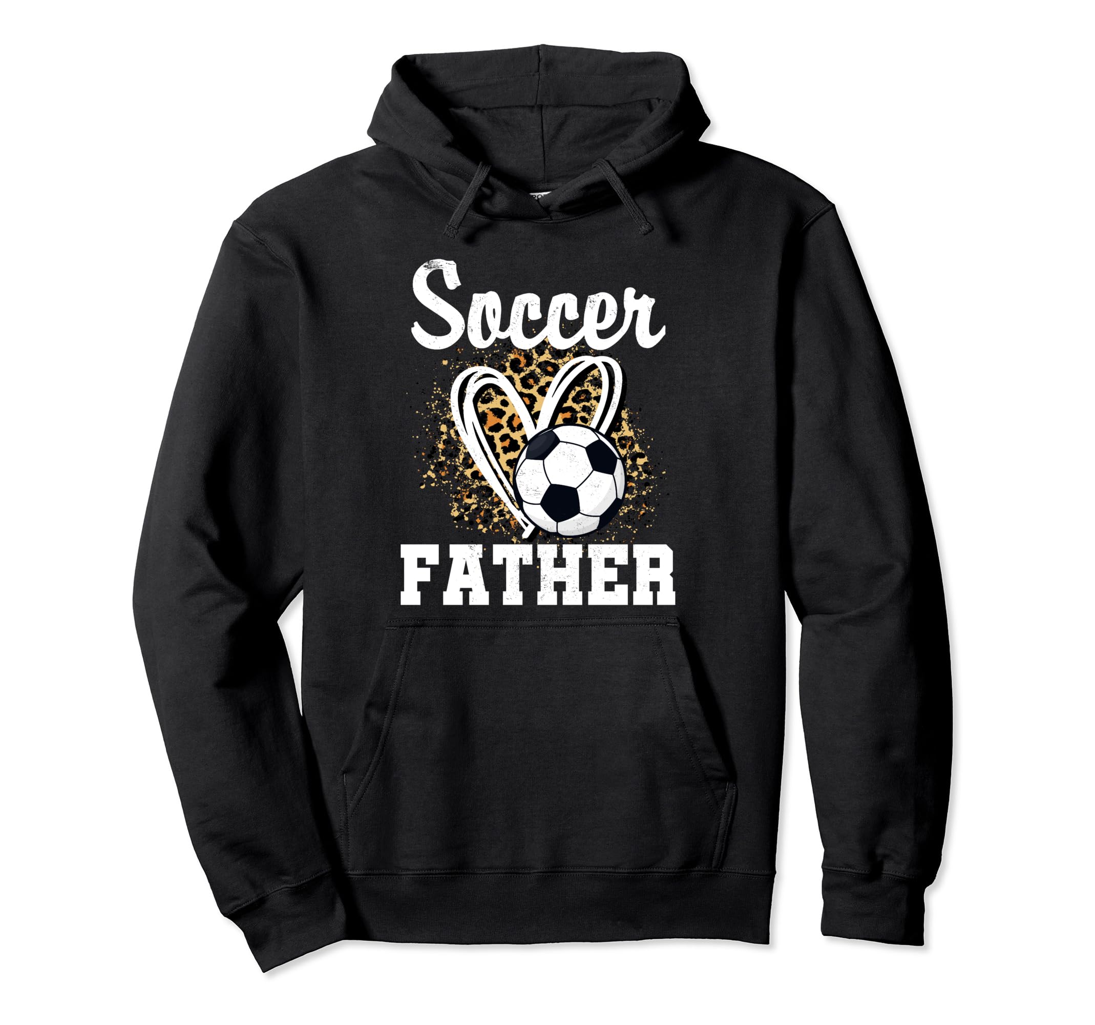 Soccer Father Leopard Heart Hoodie - Casual Everyday Wear Men Women - T-Shirt, Sweatshirt, Hoodie