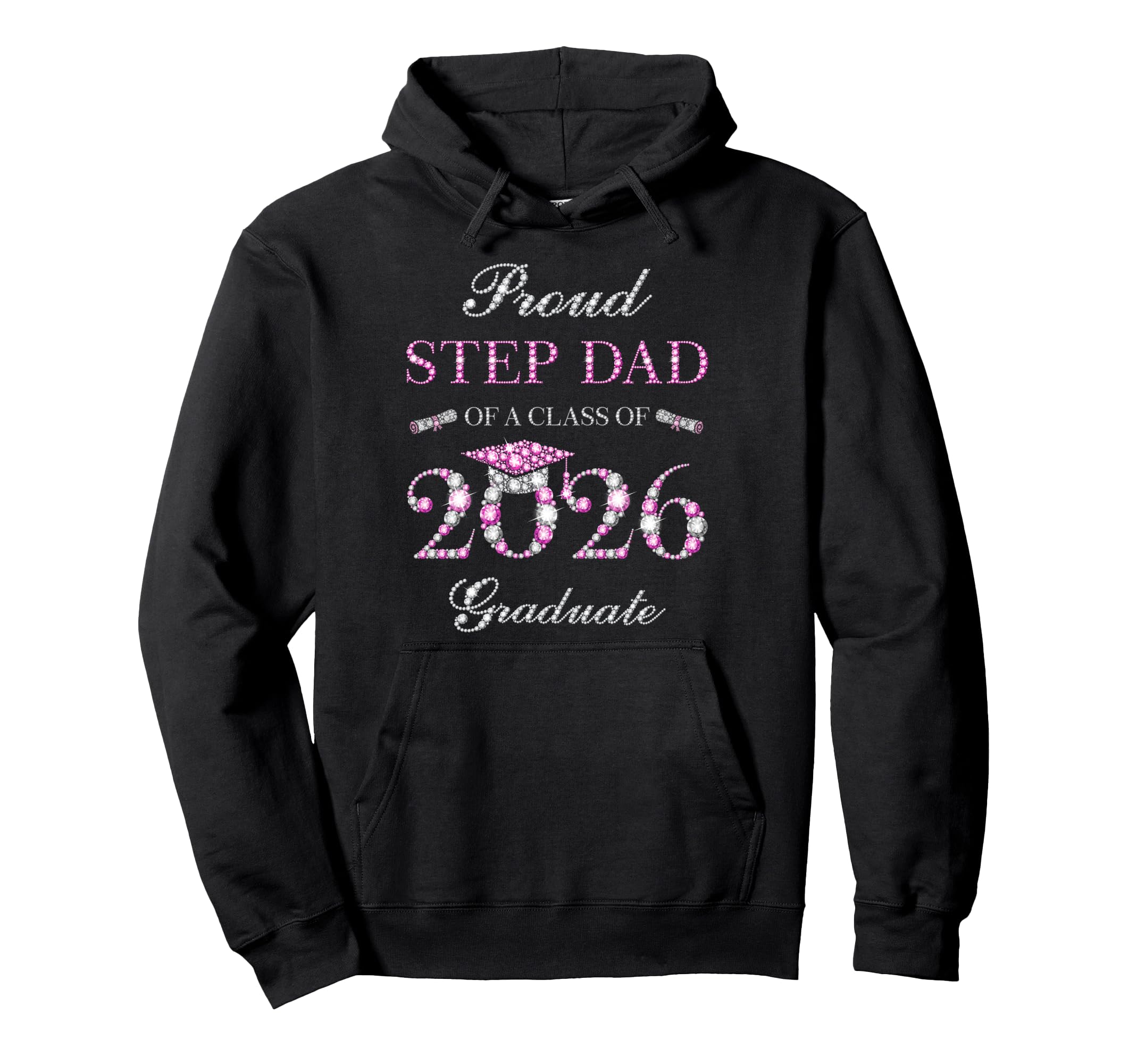 Proud Step Dad Class 2026 Graduate Hoodie - Unique Graphic Unisex - T-Shirt, Sweatshirt, Hoodie