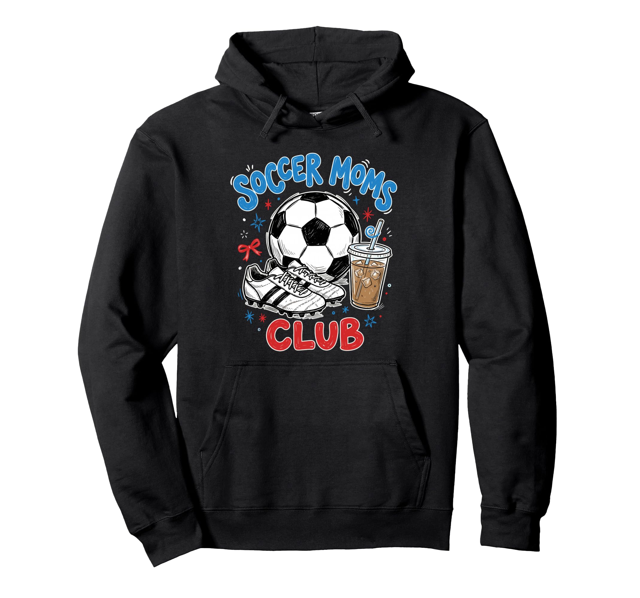 Soccer Moms Club Iced Coffee Hoodie - Casual Everyday Wear for Adults - T-Shirt, Sweatshirt, Hoodie