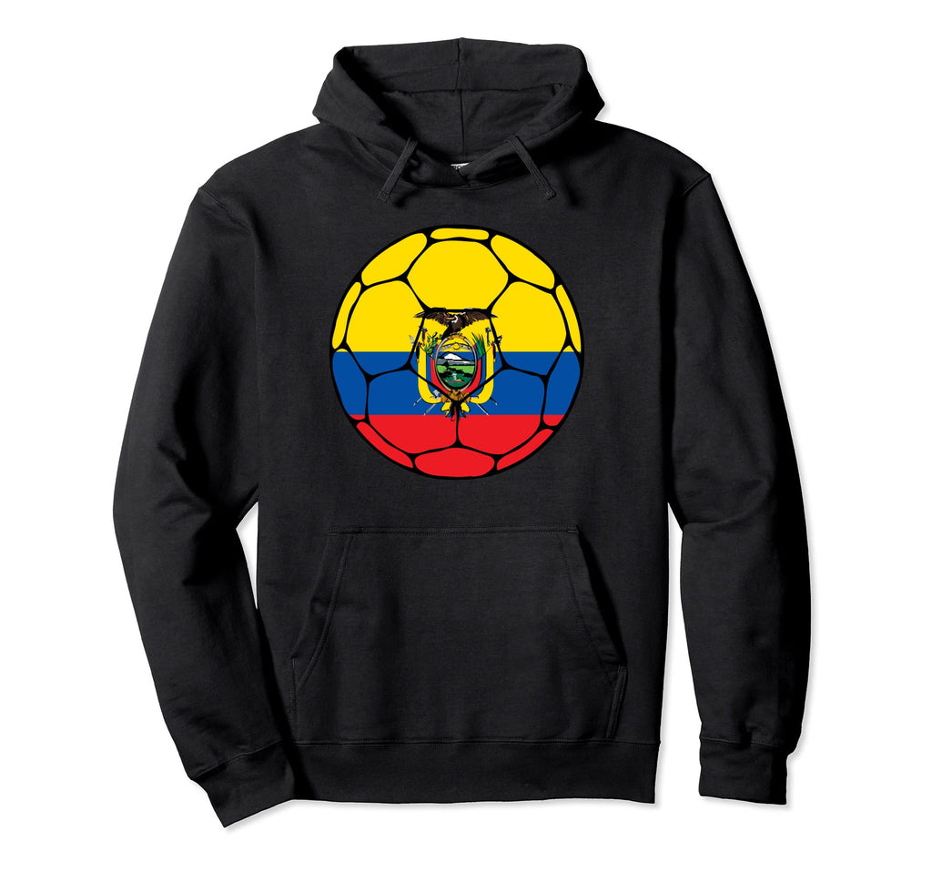 Ecuador Soccer Ball Flag Jersey Hoodie - Casual Everyday Wear Men Women - T-Shirt, Sweatshirt, Hoodie