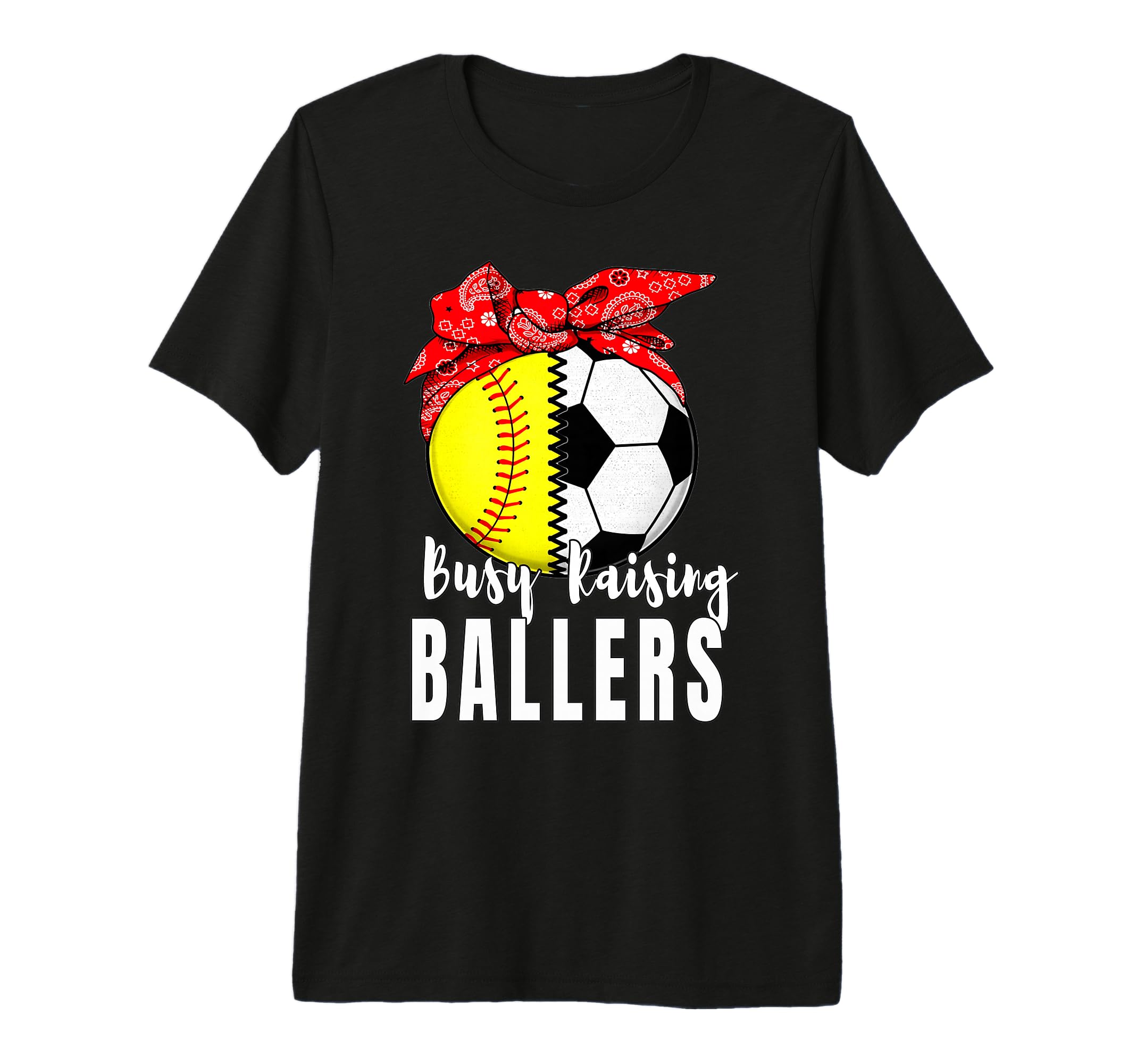 Busy Raising Ballers Softball Soccer T-Shirt - Minimalist Print Men Women - T-Shirt, Sweatshirt, Hoodie