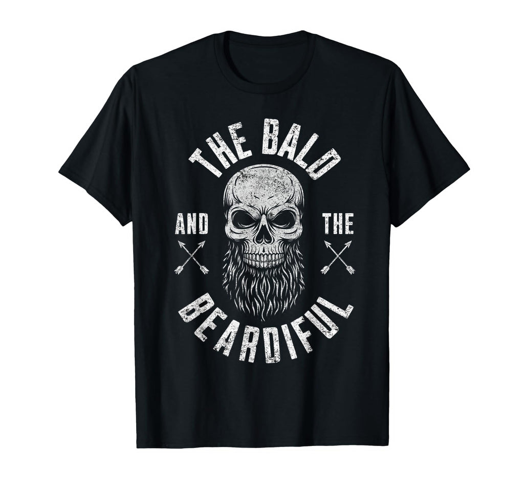 Bald And Beardiful Funny Beard Hipster Dad T-Shirt - Trendy Graphic Unisex - T-Shirt, Sweatshirt, Hoodie