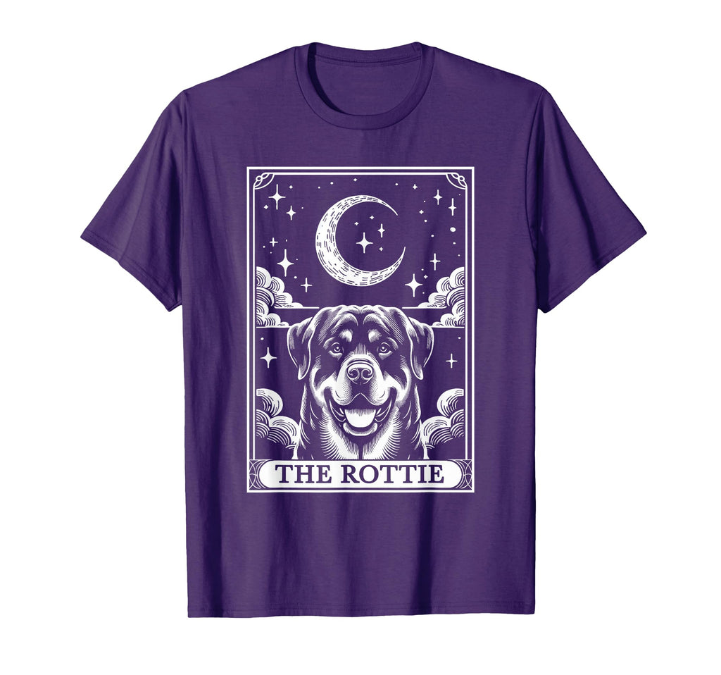 Tarot Card Crescent Moon Rottweiler T-Shirt - Fun Novelty Design Men Women - T-Shirt, Sweatshirt, Hoodie