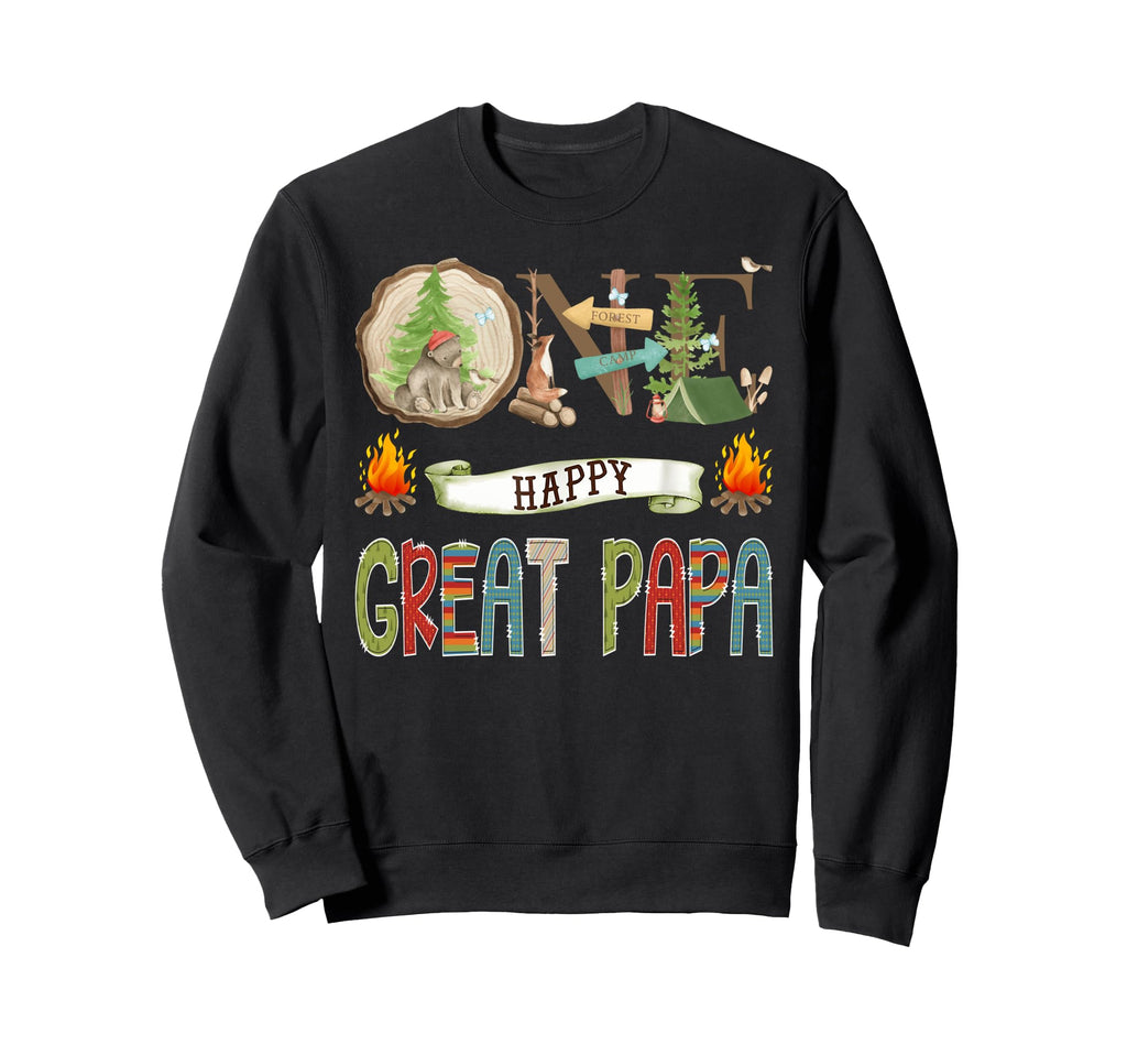 One Happy Great Papa Camper Sweatshirt - Casual Everyday Wear for Adults - T-Shirt, Sweatshirt, Hoodie