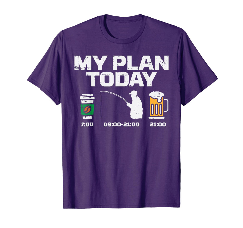 My Plan Today Coffee Fishing Beer T-Shirt - Novelty Apparel Unisex - T-Shirt, Sweatshirt, Hoodie