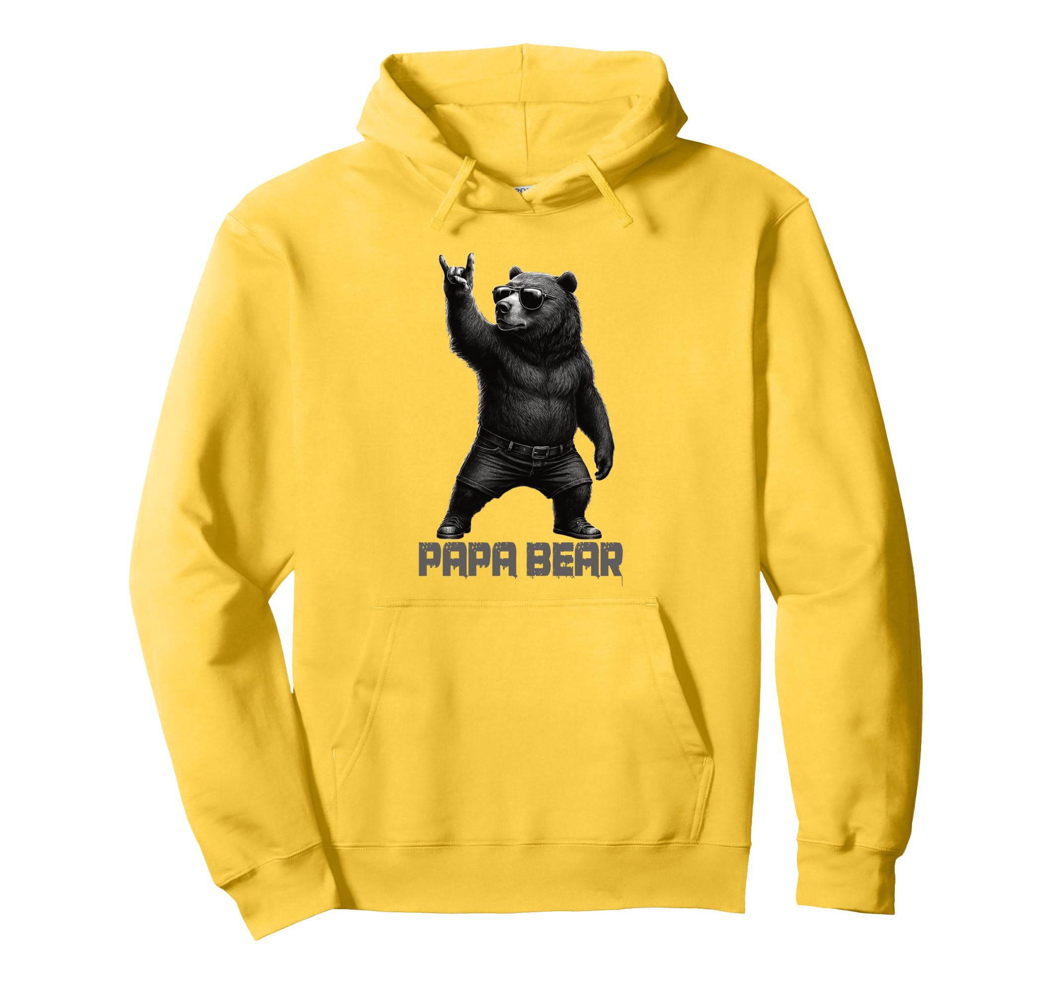 Papa Bear Grizzly Bear Rock Hoodie - Casual Everyday Wear Men Women - T-Shirt, Sweatshirt, Hoodie
