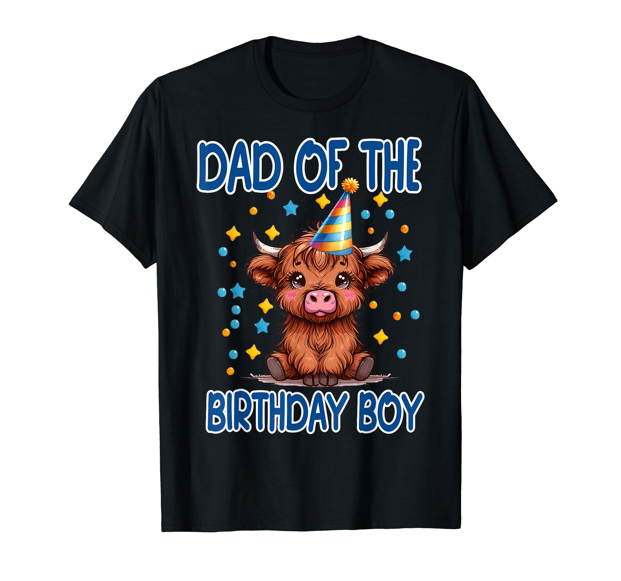 Cow Birthday Fluffy Cow Hat Party Dad T-Shirt - Novelty Apparel for Adults - T-Shirt, Sweatshirt, Hoodie