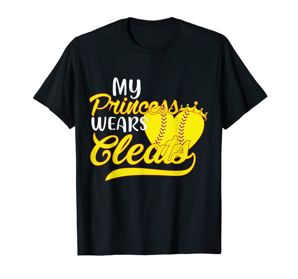 My Princess Wears Cleats Softball Dad T-Shirt - Graphic Print for Adults - T-Shirt, Sweatshirt, Hoodie