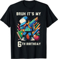 Bruh Its My 6th Birthday Pixel Dab 6 Bday Gamer Boys - Adult & Kids T-Shirts, Sweatshirts & Hoodies apparel design preview 1