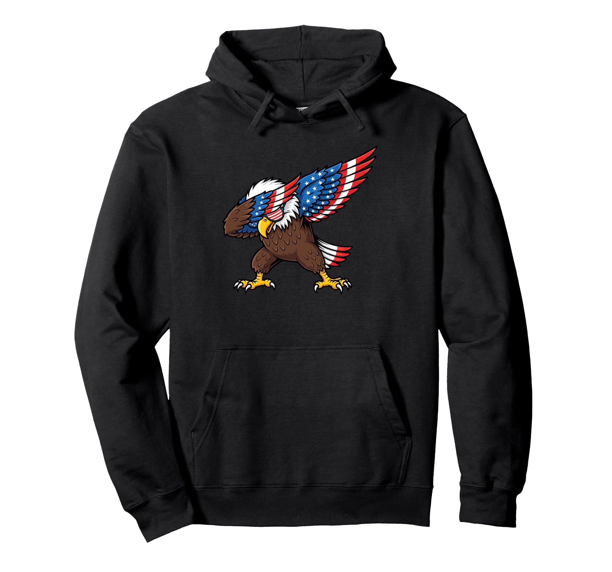 Eagle Dabbing Patriotic American Flag Hoodie - Novelty Apparel Men Women - T-Shirt, Sweatshirt, Hoodie