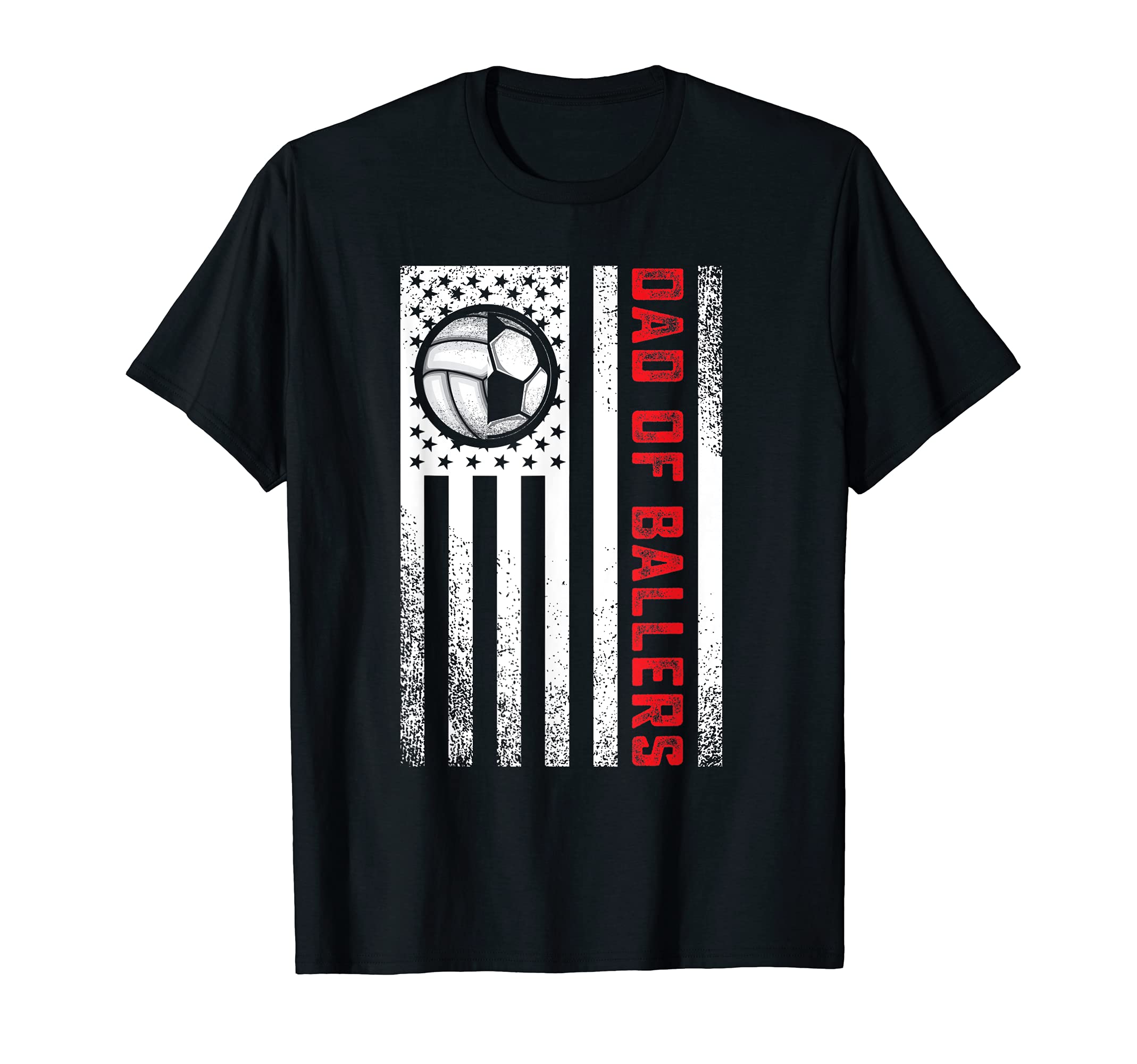 American Flag Dad Ballers Volleyball T-Shirt - Novelty Apparel Unisex - T-Shirt, Sweatshirt, Hoodie
