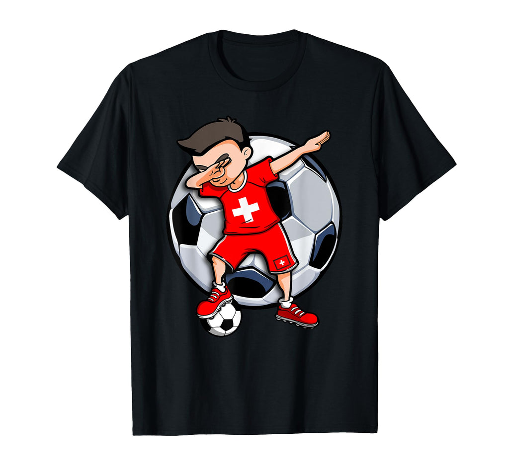 Dabbing Soccer Switzerland Football T-Shirt - Graphic Print for Adults - T-Shirt, Sweatshirt, Hoodie