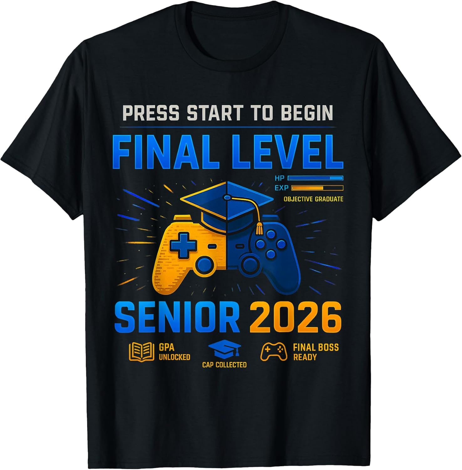 Senior Class of 2026 Back to School Gamer - Adult & Kids T-Shirts, Sweatshirts & Hoodies apparel design preview 1