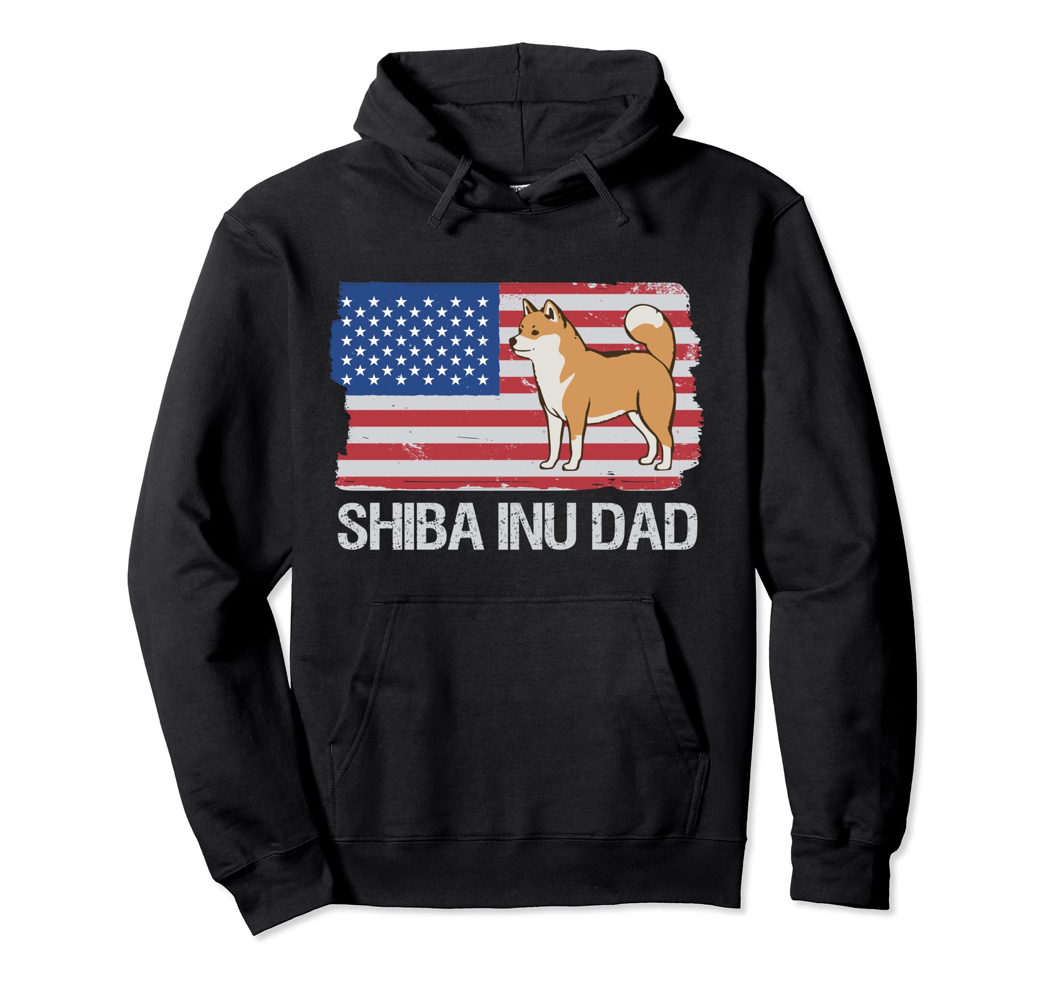 Shiba Inu Dad American Usa Flag Shiba Inu Hoodie - Minimalist Print Unisex - T-Shirt, Sweatshirt, Hoodie