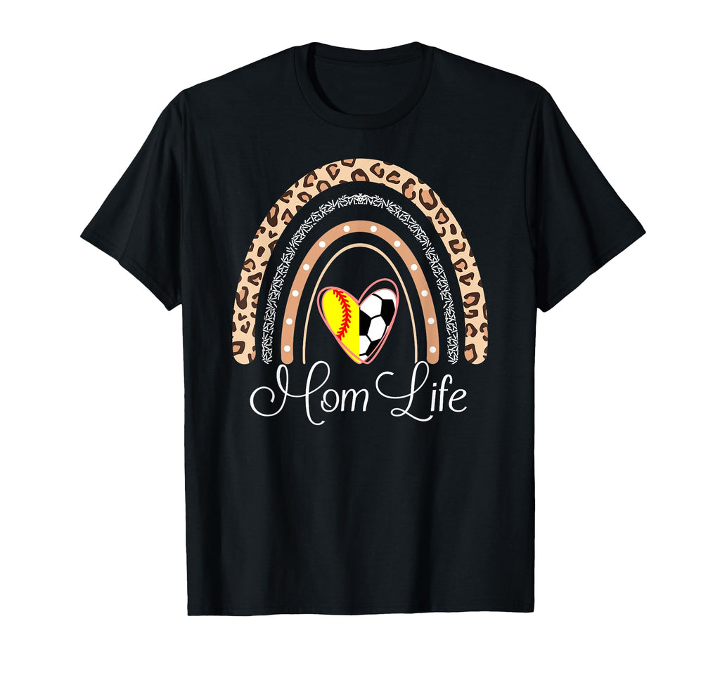 Mom Life Boho Rainbow Funny Soccer T-Shirt - Novelty Apparel Unisex - T-Shirt, Sweatshirt, Hoodie