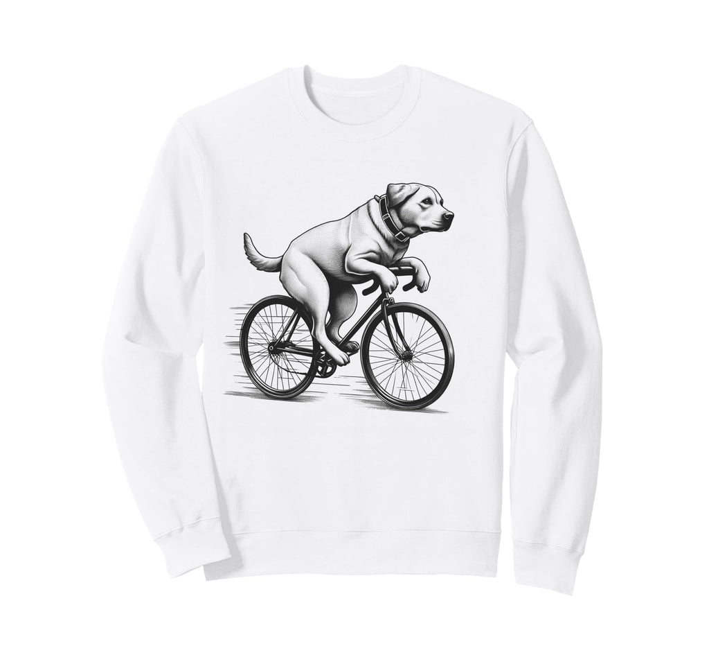 Labrador Retriever Dog Riding Bike Sweatshirt - Novelty Apparel Unisex - T-Shirt, Sweatshirt, Hoodie