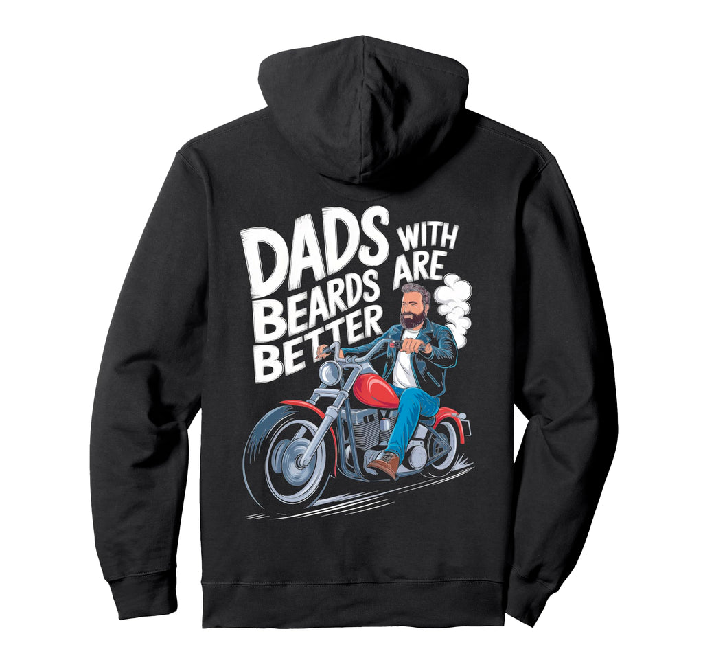 Dads Beards Are Better Motorcycle Hoodie - Custom Art Print for Adults - T-Shirt, Sweatshirt, Hoodie