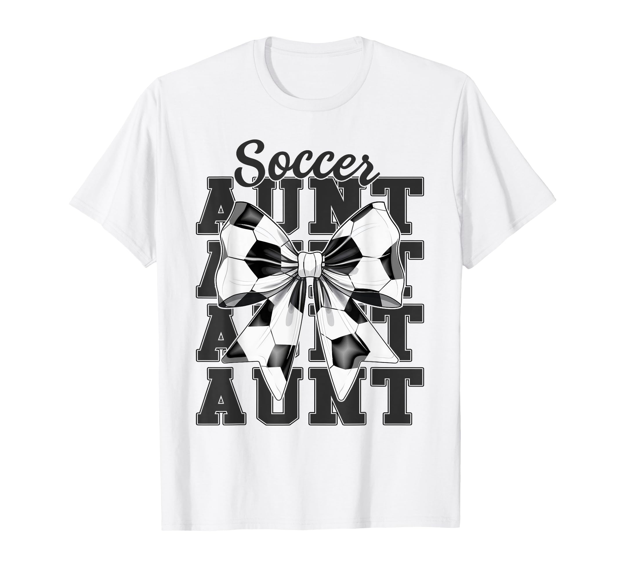 Soccer Aunt Auntie Coquette Bow T-Shirt - Aesthetic Graphic for Adults - T-Shirt, Sweatshirt, Hoodie