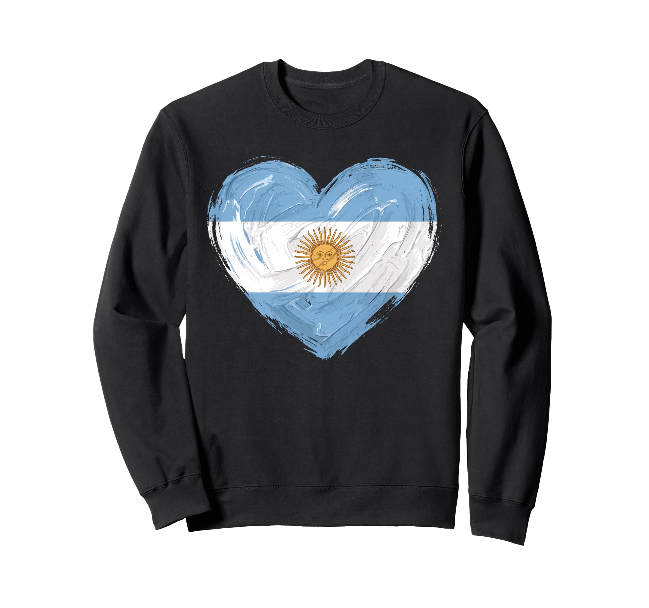 Argentina Flag Heart Soccer Sweatshirt - Custom Art Print for Adults - T-Shirt, Sweatshirt, Hoodie