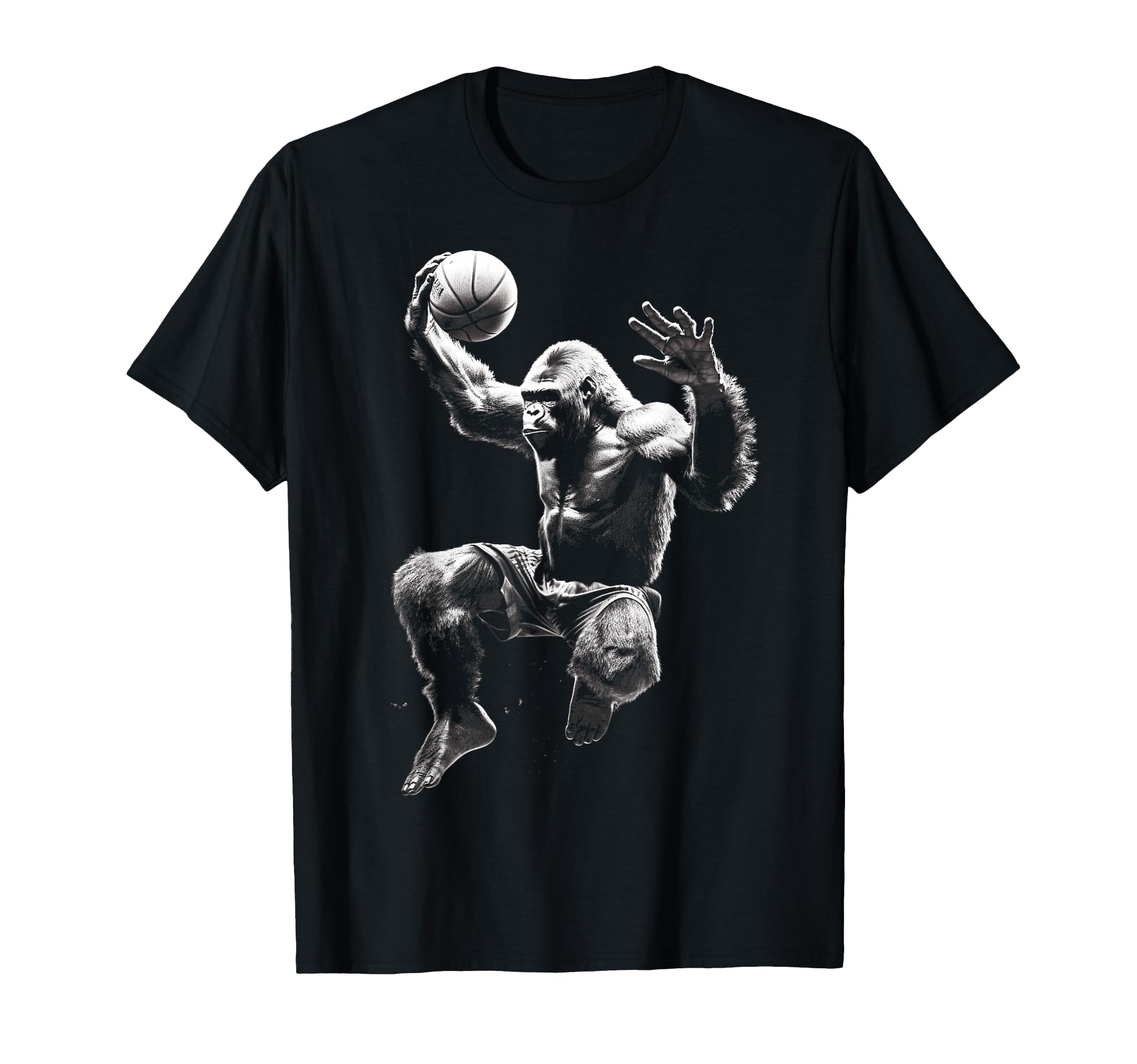 Gorilla Playing Basketball Funny Gorilla T-Shirt - Minimalist Print Unisex - T-Shirt, Sweatshirt, Hoodie