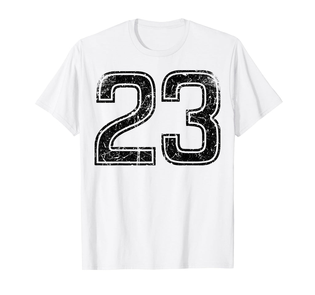 Black Sports Team Number 23 T-Shirt - Graphic Print Men Women - T-Shirt, Sweatshirt, Hoodie