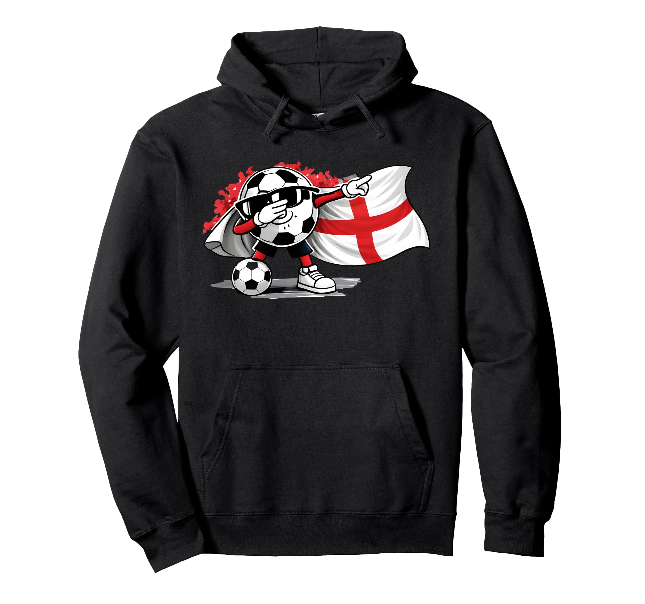 Dabbing Ball Soccer England Flag Football Hoodie - Minimalist Print Unisex - T-Shirt, Sweatshirt, Hoodie