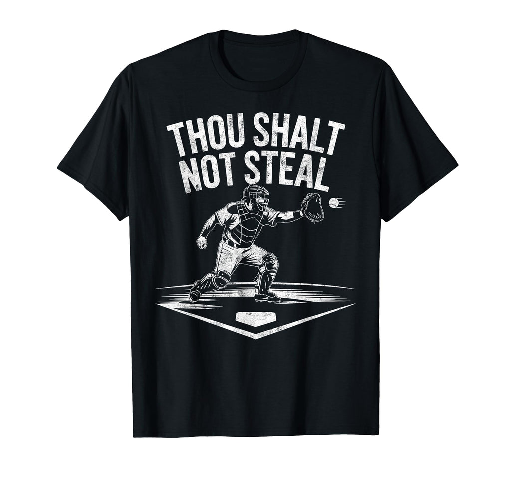 Baseball Player Catcher Thou Shalt Not T-Shirt - Graphic Print for Adults - T-Shirt, Sweatshirt, Hoodie