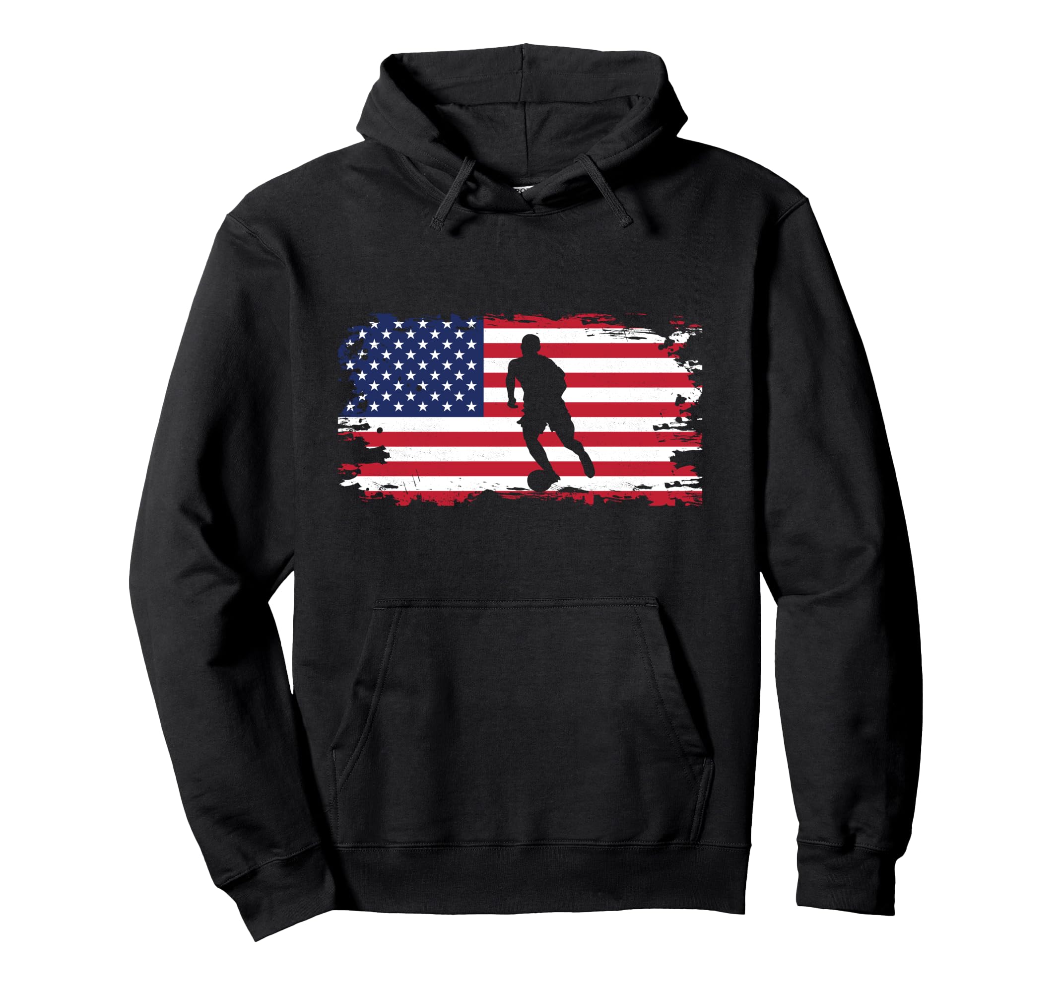 American Flag Soccer Soccer Hoodie - Novelty Apparel Unisex - T-Shirt, Sweatshirt, Hoodie