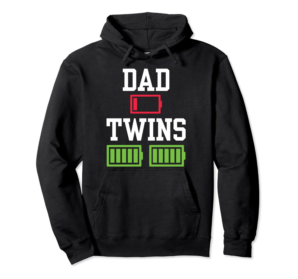 Funny Fathers Day Low Battery Tired Hoodie - Fun Novelty Design for Adults - T-Shirt, Sweatshirt, Hoodie