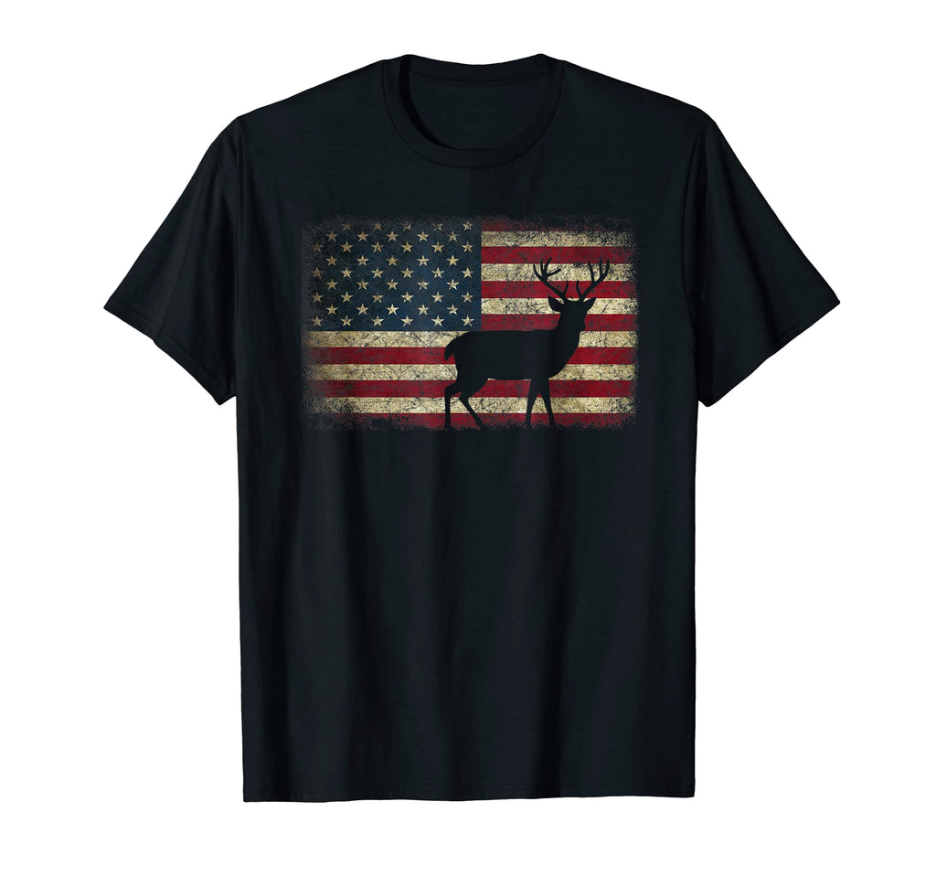 Patriotic Deer Hunting American Flag T-Shirt - Unique Graphic for Adults - T-Shirt, Sweatshirt, Hoodie