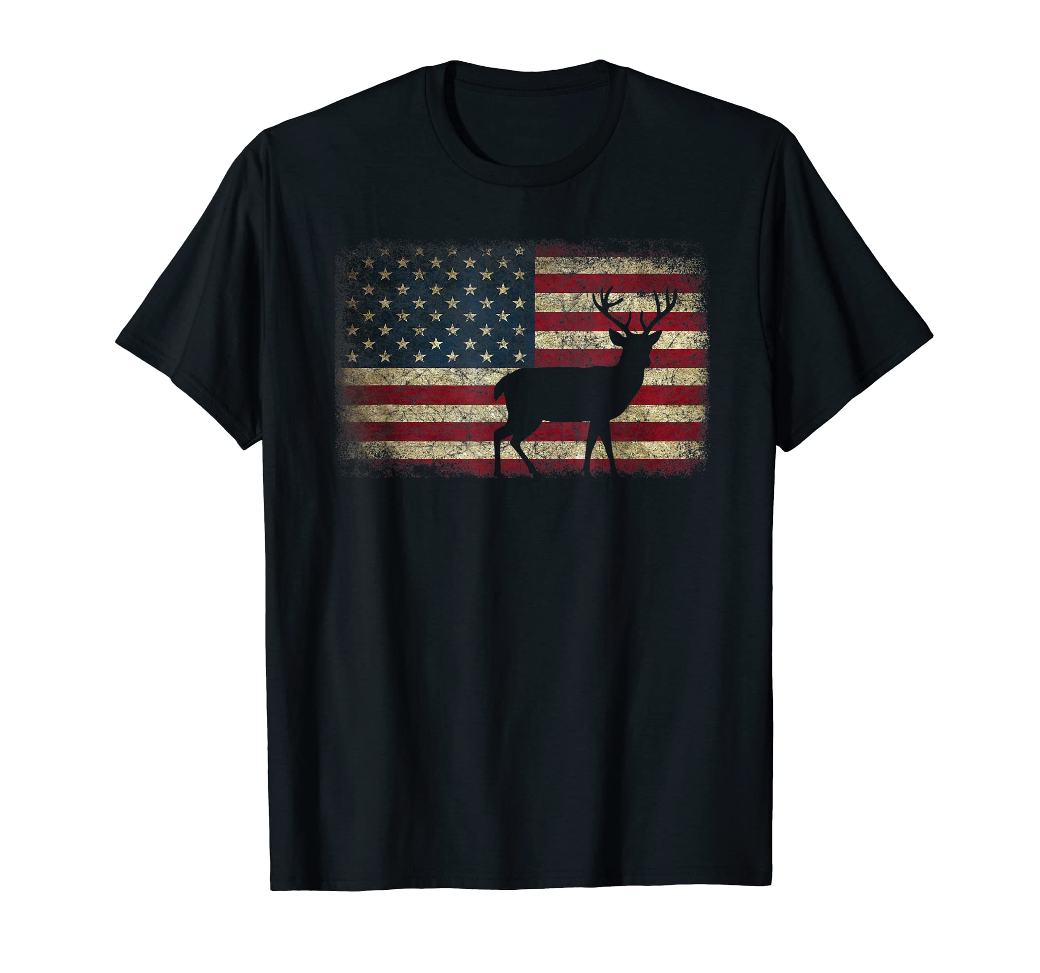 Patriotic Deer Hunting American Flag T-Shirt - Unique Graphic for Adults - T-Shirt, Sweatshirt, Hoodie