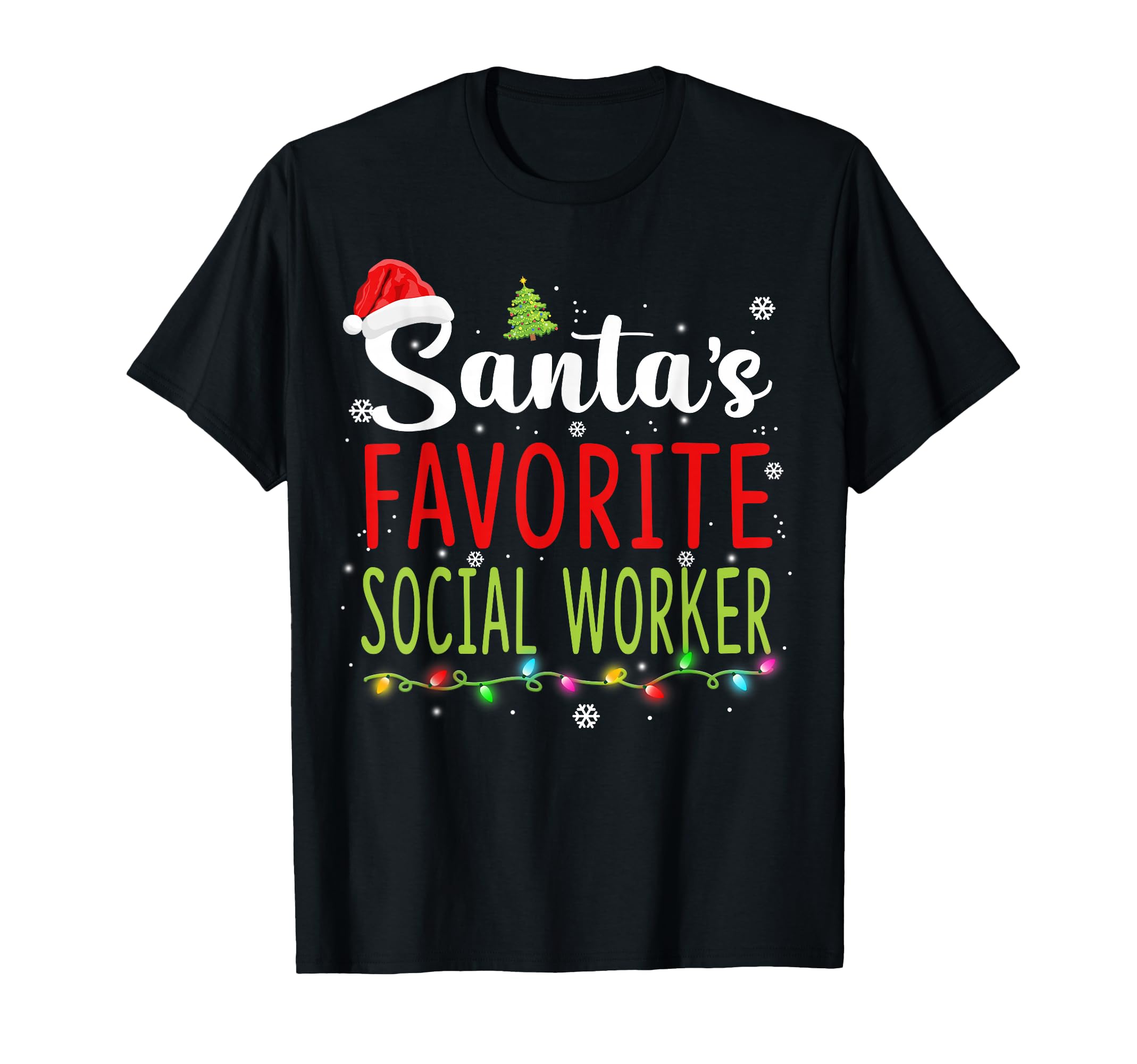 Santas Favorite Social Worker T-Shirt - Casual Everyday Wear for Adults - T-Shirt, Sweatshirt, Hoodie