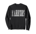 Warriors Mascot Distressed School Sweatshirt - Trendy Graphic Unisex - T-Shirt, Sweatshirt, Hoodie