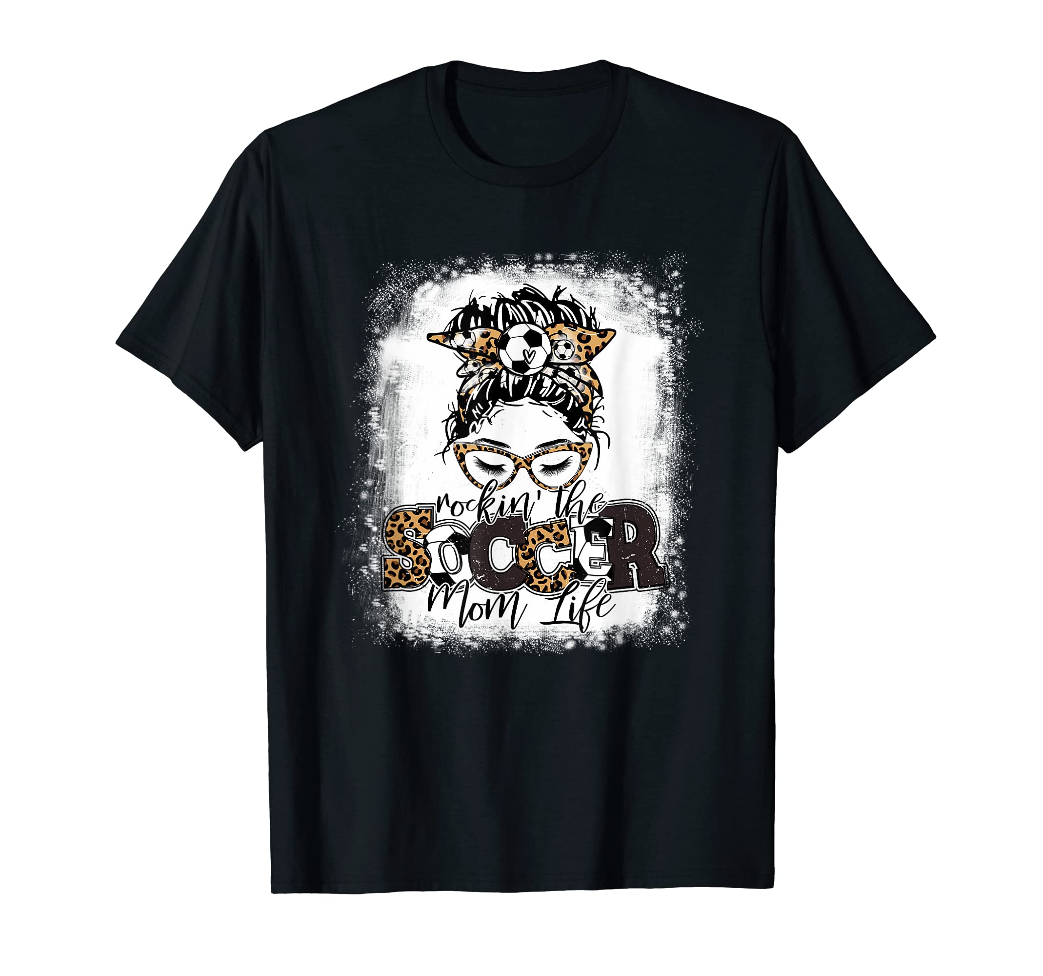 Bleached Rockin Soccer Mom Ball T-Shirt - Casual Everyday Wear for Adults - T-Shirt, Sweatshirt, Hoodie