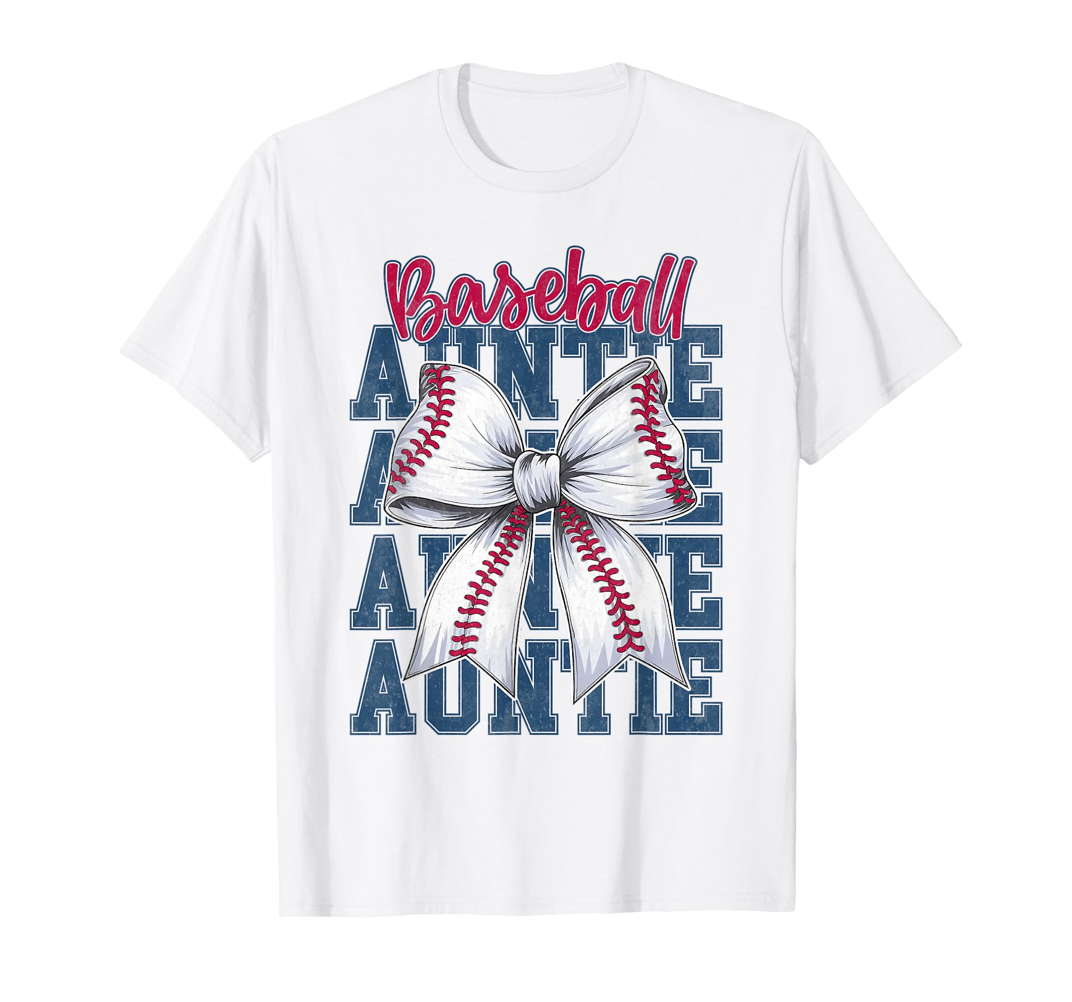 Baseball Auntie Aunt Baseball Bow T-Shirt - Aesthetic Graphic Unisex - T-Shirt, Sweatshirt, Hoodie