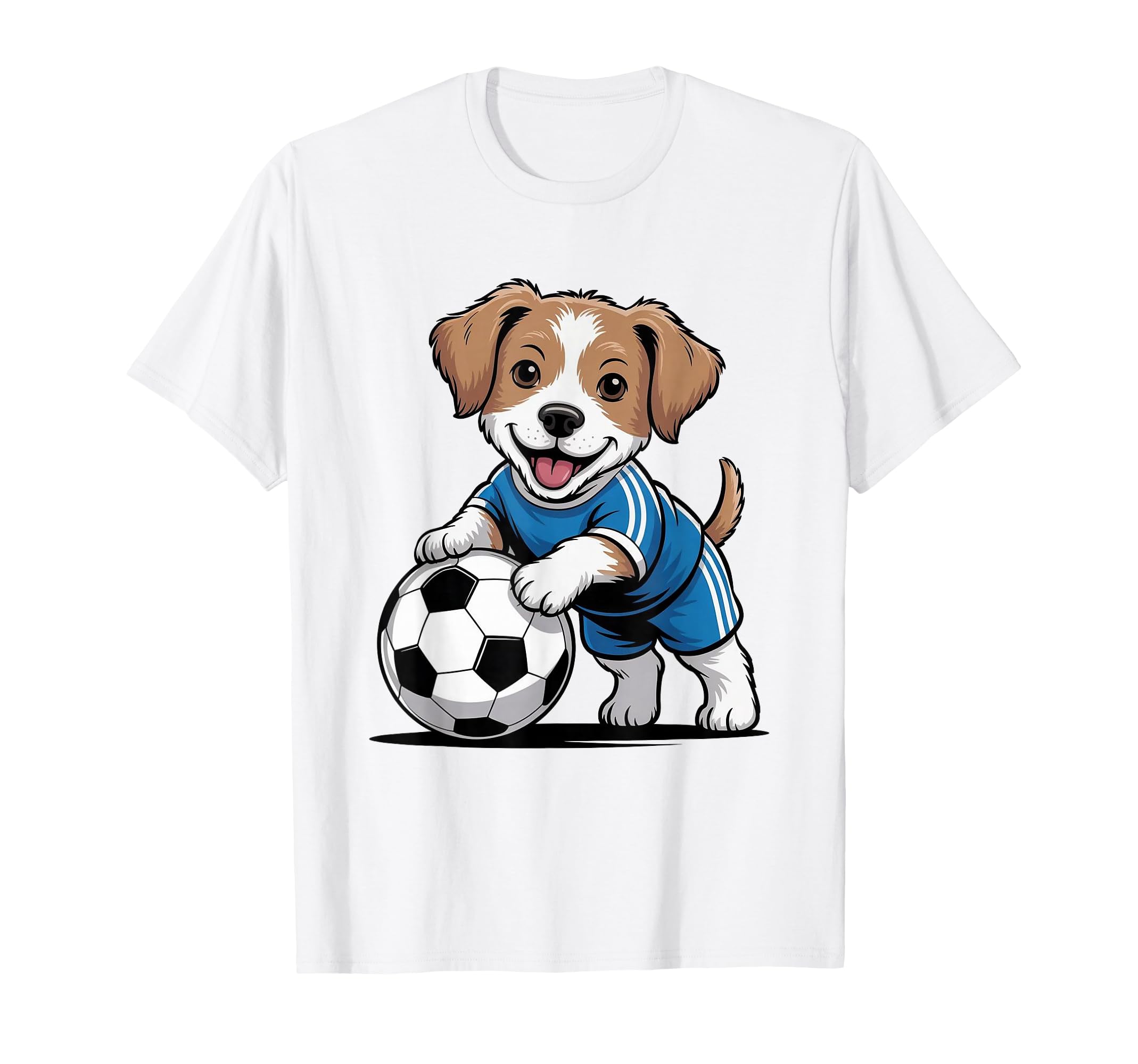 Dog Puppy Playing Soccer Football Dogs T-Shirt - Fun Novelty Design Unisex - T-Shirt, Sweatshirt, Hoodie
