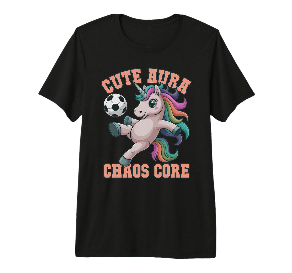 Kawaii Aura Soccer Unicorn Chaos Core T-Shirt - Custom Art Print Unisex - T-Shirt, Sweatshirt, Hoodie