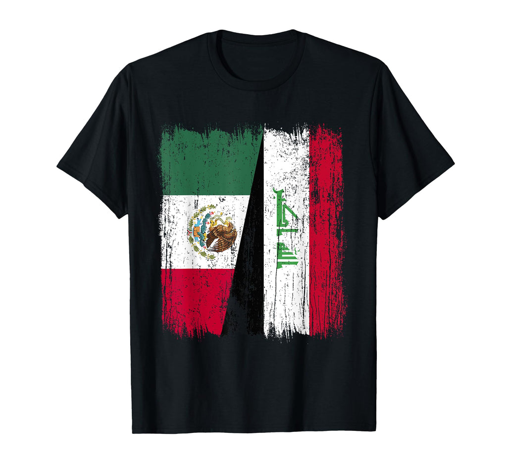 Mexico Iraq Half Flag Mexican Iraqi T-Shirt - Minimalist Print Men Women - T-Shirt, Sweatshirt, Hoodie
