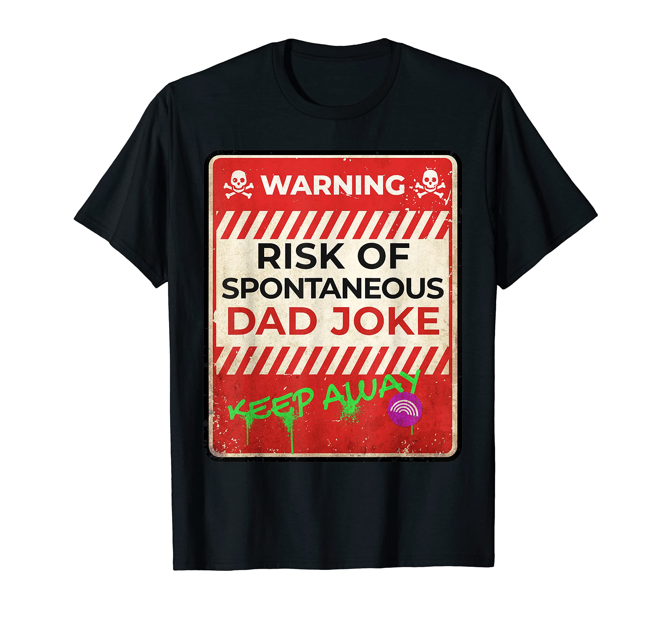 Mens Warning Risk Dad Joke Sign T-Shirt - Fun Novelty Design for Adults - T-Shirt, Sweatshirt, Hoodie
