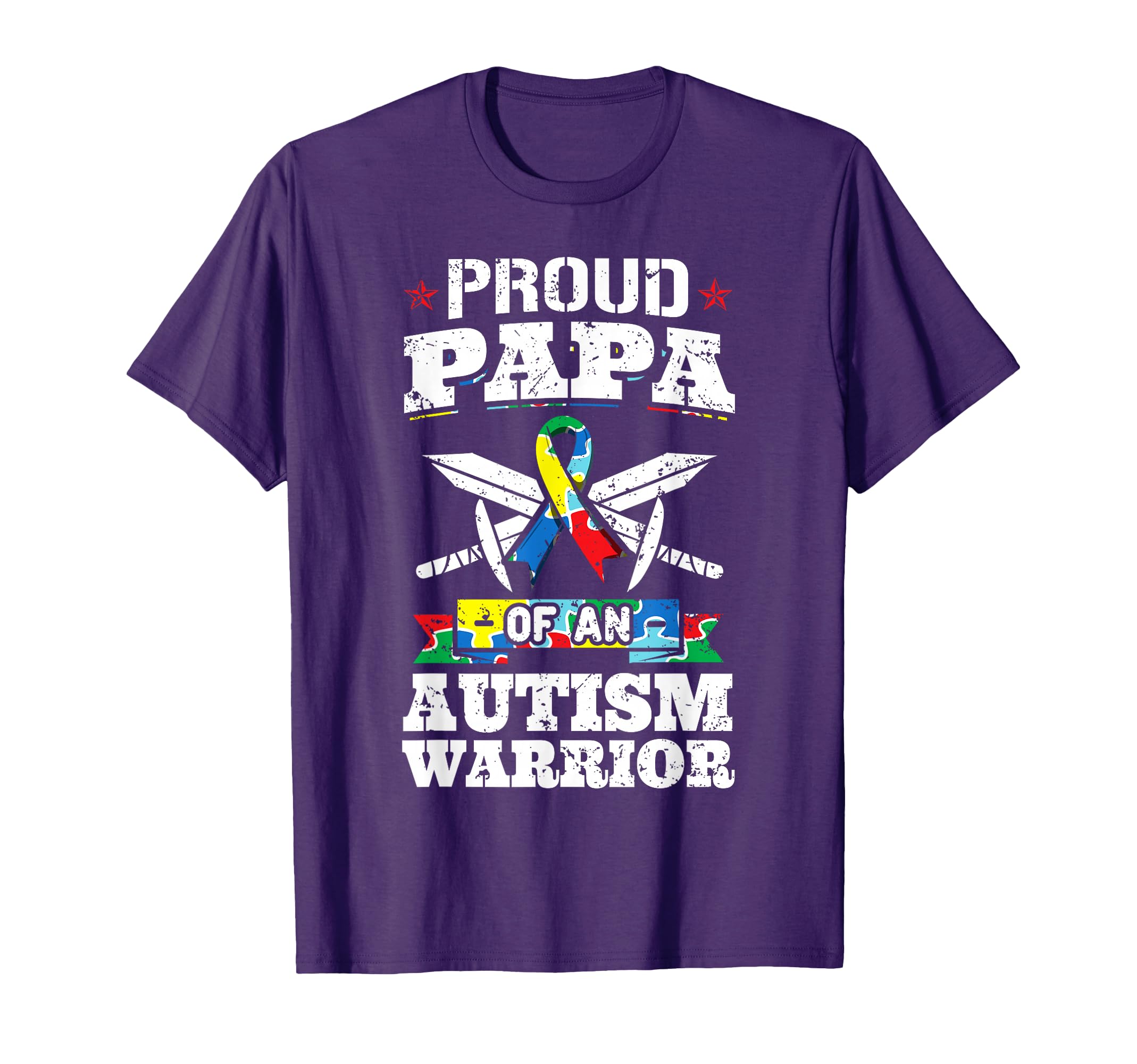 Proud Papa Autism Warrior Awareness T-Shirt - Novelty Apparel for Adults - T-Shirt, Sweatshirt, Hoodie
