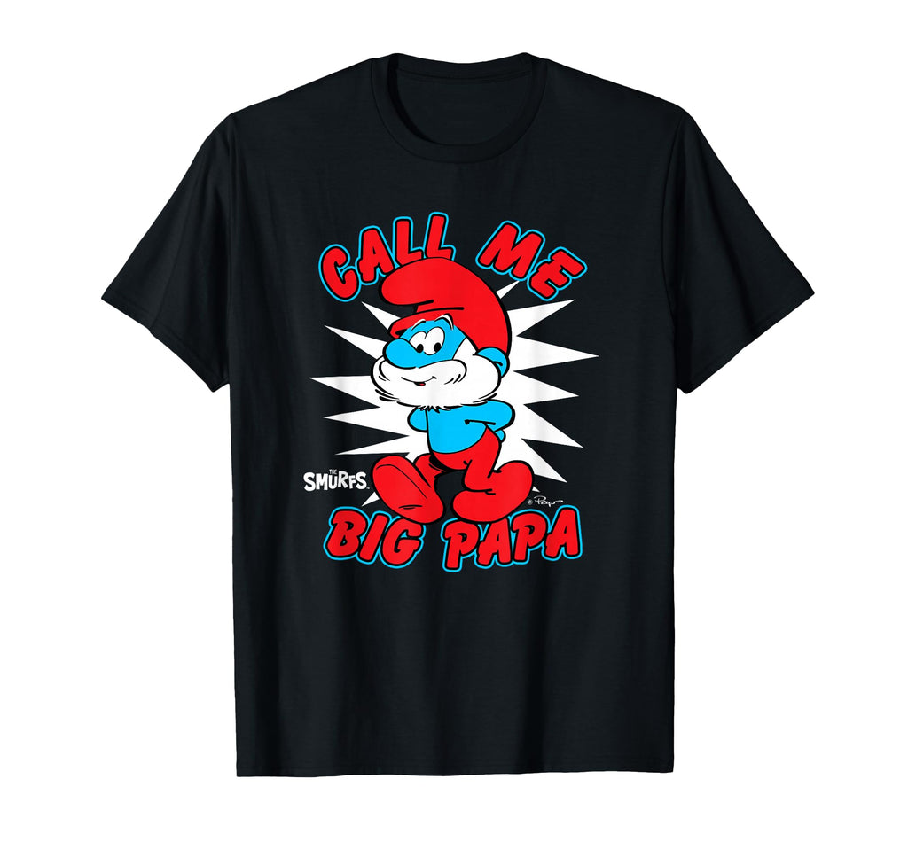 Smurfs Call Me Big Papa Smurf Cartoon T-Shirt - Aesthetic Graphic Unisex - T-Shirt, Sweatshirt, Hoodie