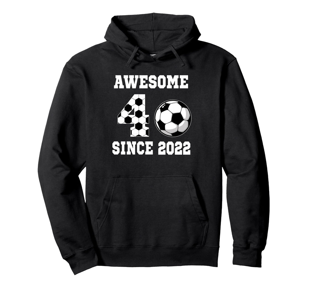 4 Years Old Birthday Soccer Awesome Hoodie - Minimalist Print for Adults - T-Shirt, Sweatshirt, Hoodie